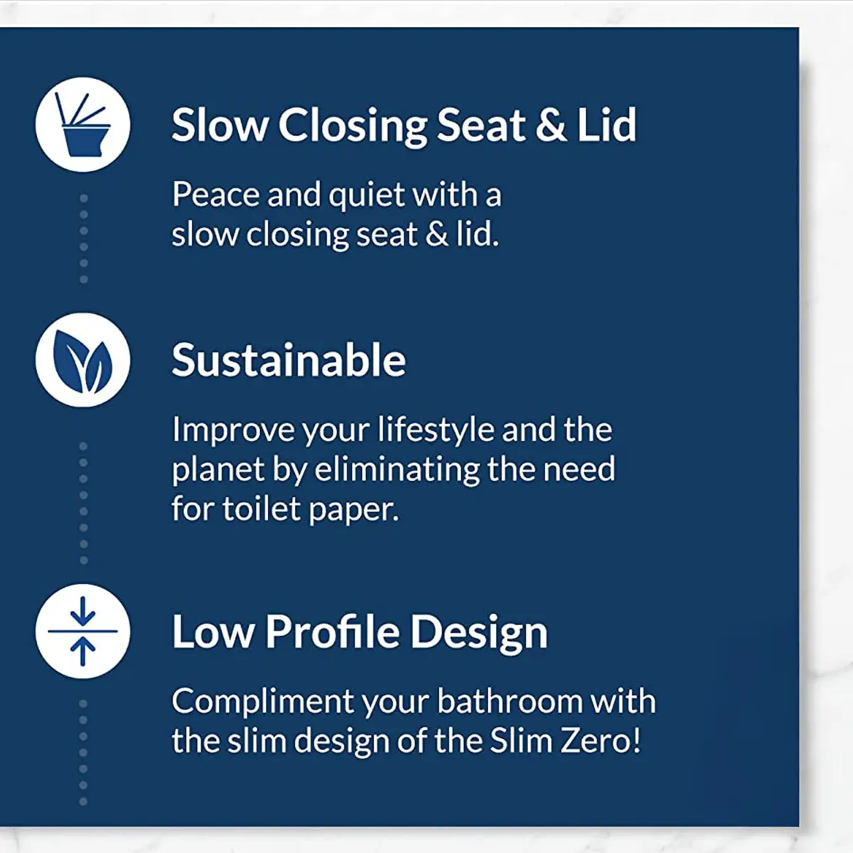 Bio Bidet Slim Zero Non Electric Bidet Toilet Seat Elongated | Dual Nozzles, White, Low Profile - view 4