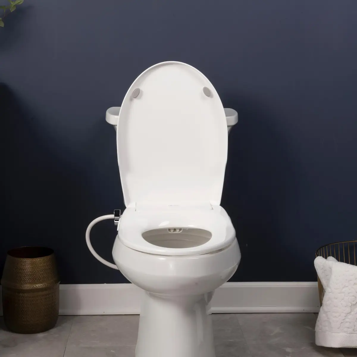 Bio Bidet Slim Zero Non Electric Bidet Toilet Seat Elongated | Dual Nozzles, White, Low Profile - view 6