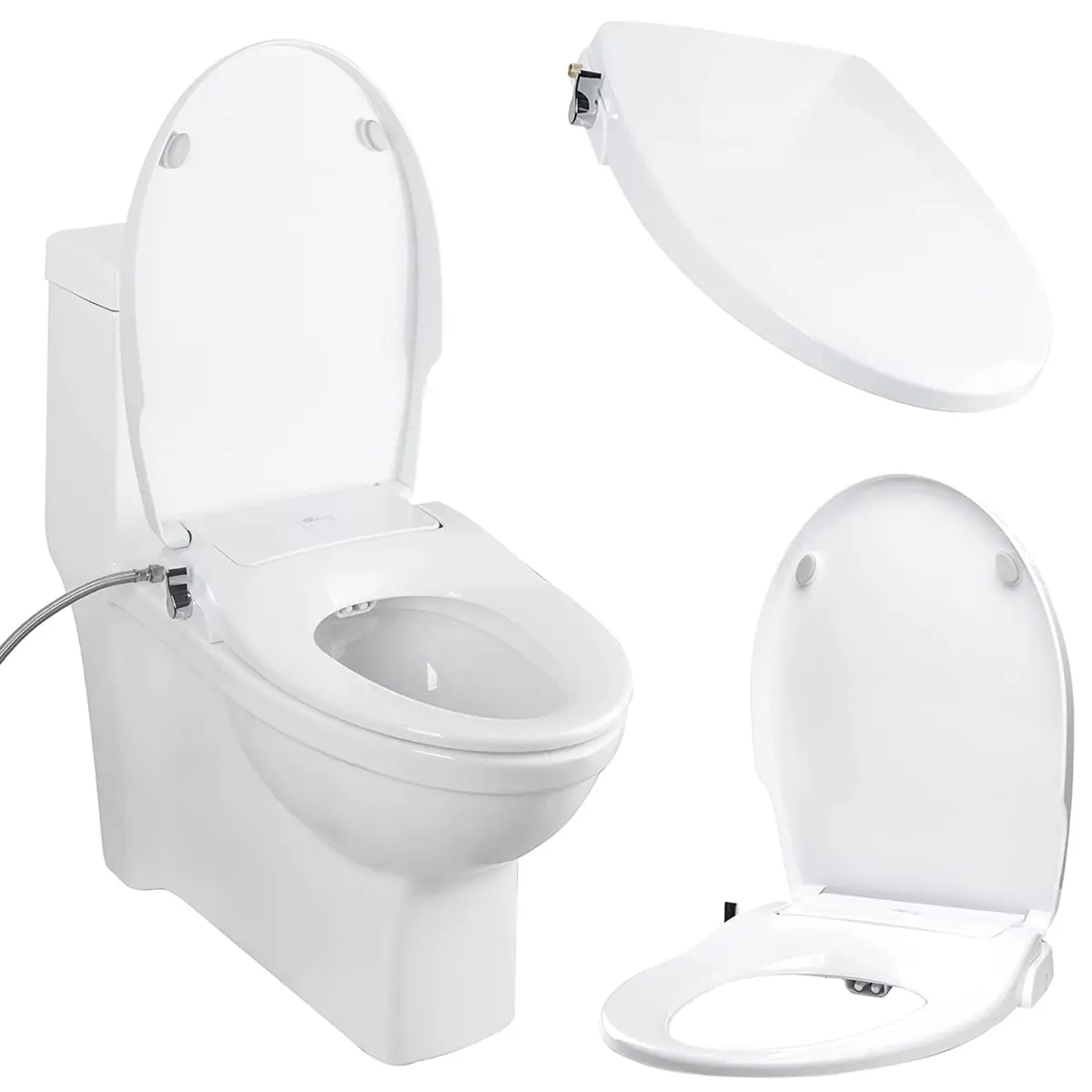 Bio Bidet Slim Zero Non Electric Bidet Toilet Seat Elongated | Dual Nozzles, White, Low Profile - view 8