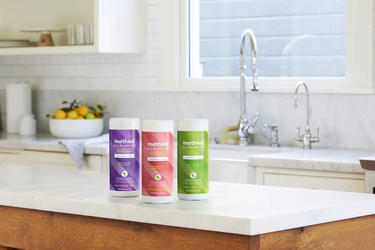 Method All-Purpose Cleaning Wipes, French Lavender, 70 Count | Compostable, Plant-Based, 3 Pack - view 5