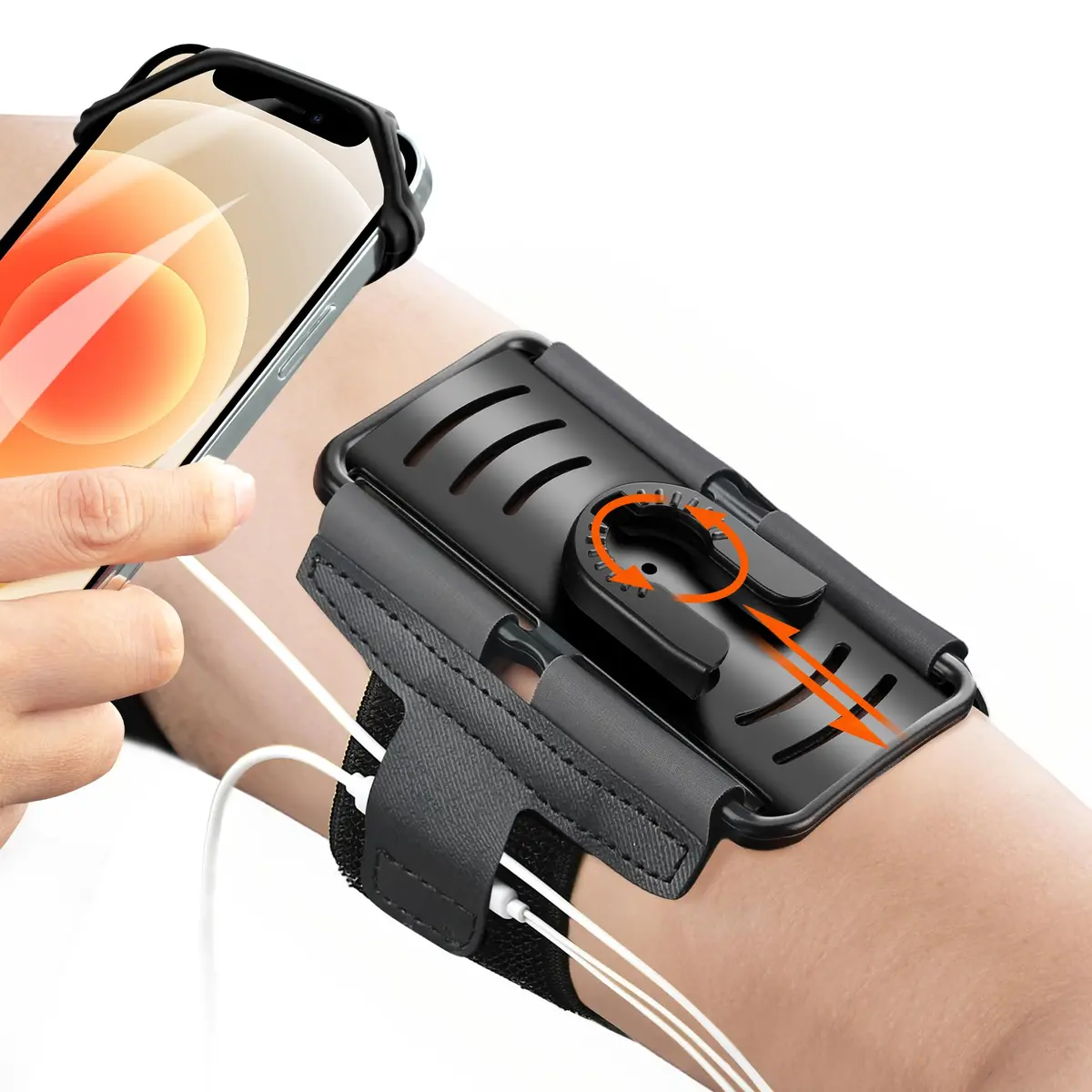 newppon Cell Phone Running Armband - Detachable & 360° Rotatable Universal Cellphone Arm Band for iPhone 17 16 15 14 13 Pro Max Plus Samsung Galaxy Note S24 S23 | Fits All Smartphones - main product image