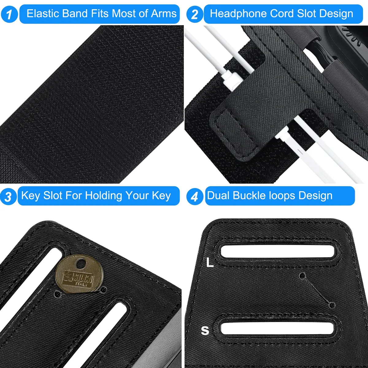 newppon Cell Phone Running Armband - Detachable & 360° Rotatable Universal Cellphone Arm Band for iPhone 17 16 15 14 13 Pro Max Plus Samsung Galaxy Note S24 S23 | Fits All Smartphones - view 5
