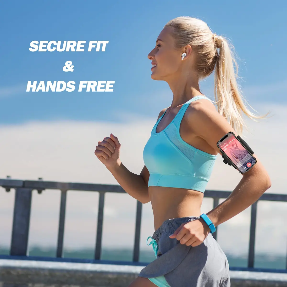 newppon Cell Phone Running Armband - Detachable & 360° Rotatable Universal Cellphone Arm Band for iPhone 17 16 15 14 13 Pro Max Plus Samsung Galaxy Note S24 S23 | Fits All Smartphones - view 7