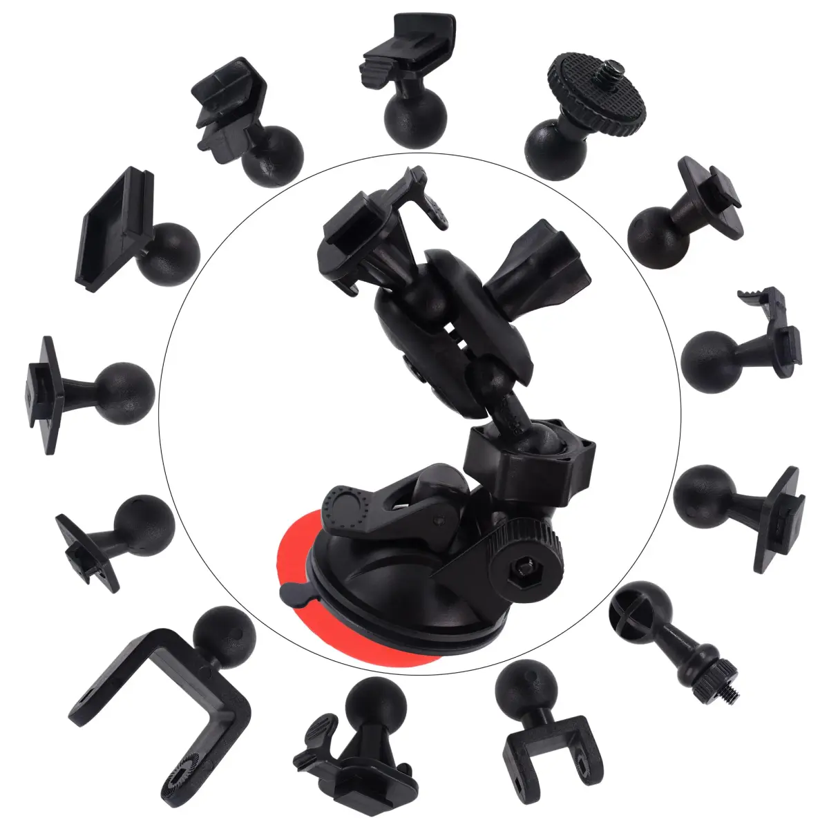 iSaddle Dash Cam Suction Mount with Various Joints | Universal Fit for 99% On-Dash Cameras - main product image