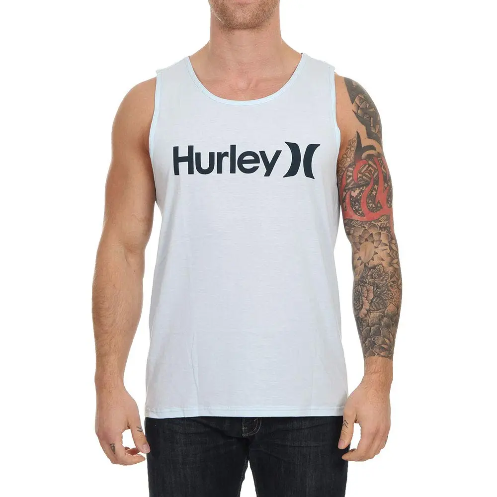 Hurley Men's One & Only Graphic Tank Top Shirt, Topaz Mist Heather (S) | All-Day Comfort & Style - main product image