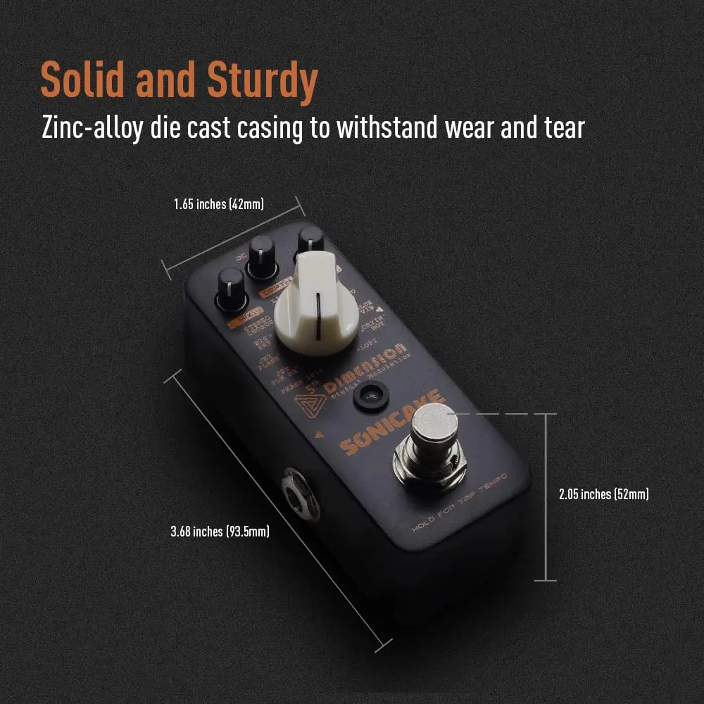 SONICAKE 5th Dimension Modulation Guitar Pedal 11 Modes | Multi-Effects Processor with Tap Tempo - view 5