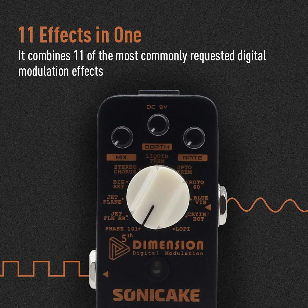 SONICAKE 5th Dimension Modulation Guitar Pedal 11 Modes | Multi-Effects Processor with Tap Tempo - view 2