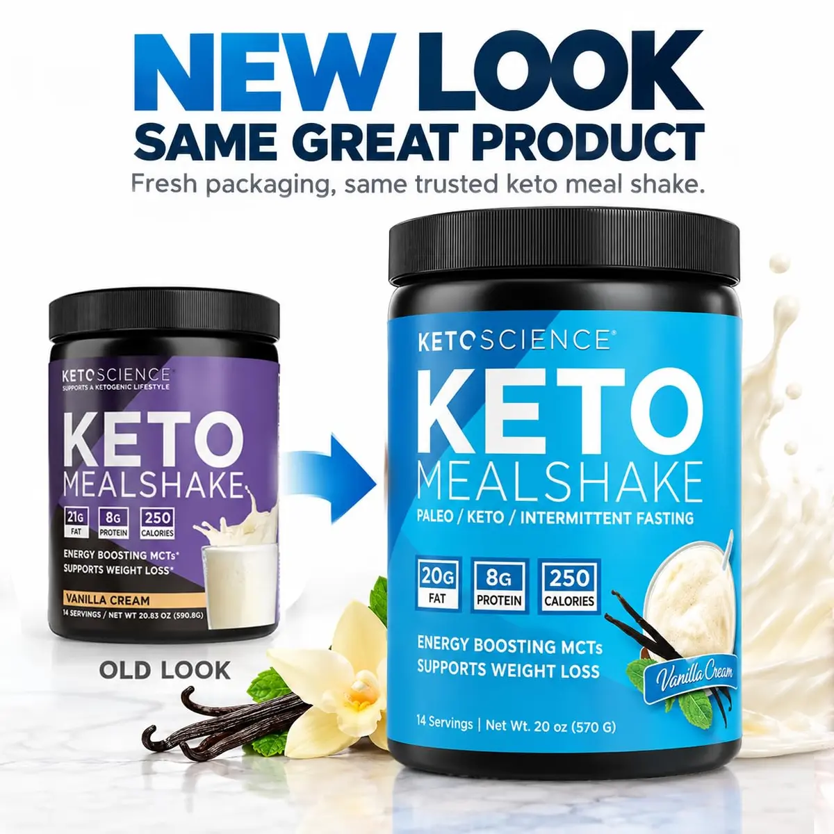Keto Science Ketogenic Meal Shake Vanilla 20.83oz | Supports Weight Loss & Keto Goals - view 2