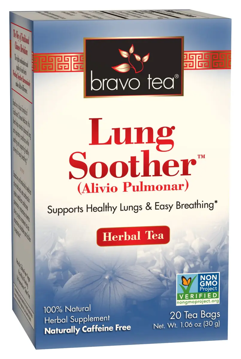 Bravo Tea Lung Soother Caffeine Free 20 Tea Bags | Traditional Chinese Herbal Blend for Respiratory Support - main product image