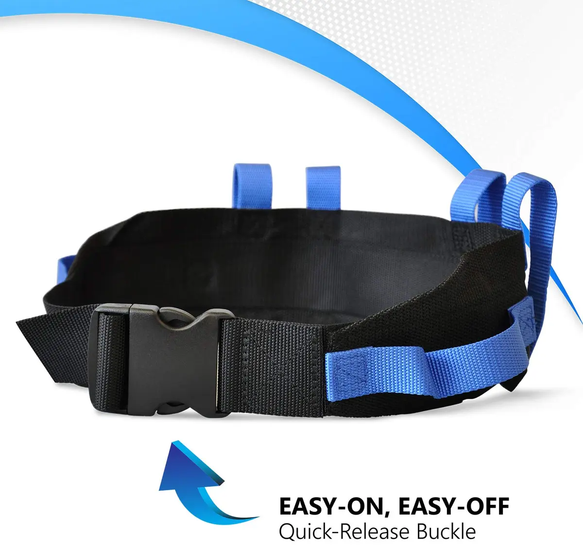 NYOrtho Transfer Gait Belt with 6 Heavy Handles (25 Pack) | Adjustable 28-55" Waist, Blue - view 5