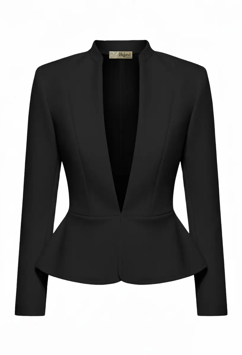 Hybrid & Company Women's Nylon Ponte Blazer JK1135 1073T Black S | Versatile Office & Casual Blazer - view 4