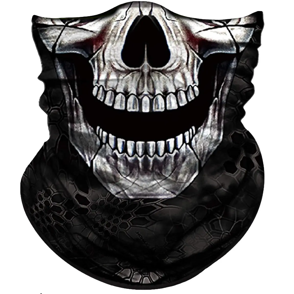 Obacle Black Eye Smile Skull 3D Seamless Half Face Mask for Dust, Wind & UV Protection - main product image