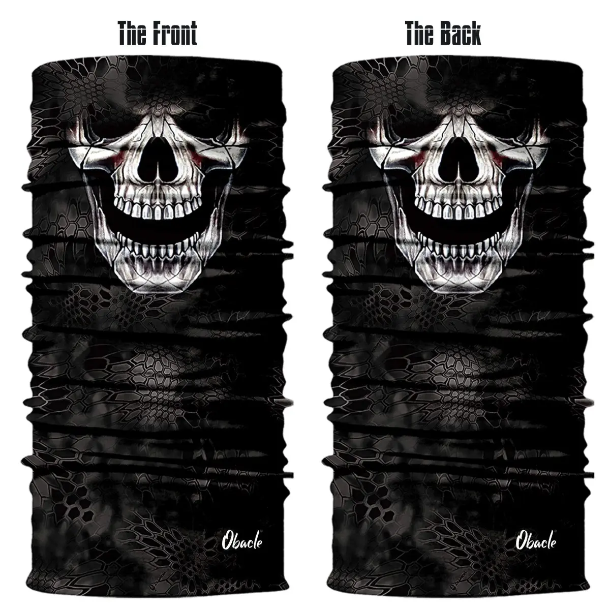 Obacle Black Eye Smile Skull 3D Seamless Half Face Mask for Dust, Wind & UV Protection - view 3