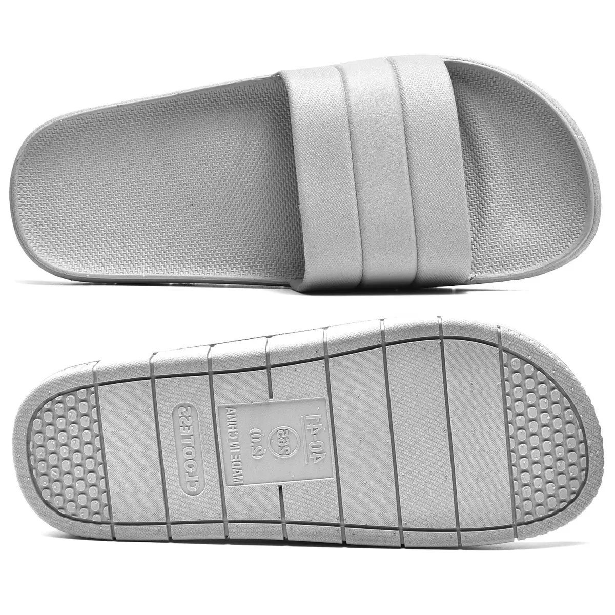 clootess Shower Slide Shoes for Men and Women Home Sandal 40.41 | Non-Slip Indoor Bath Slipper Grey - view 6