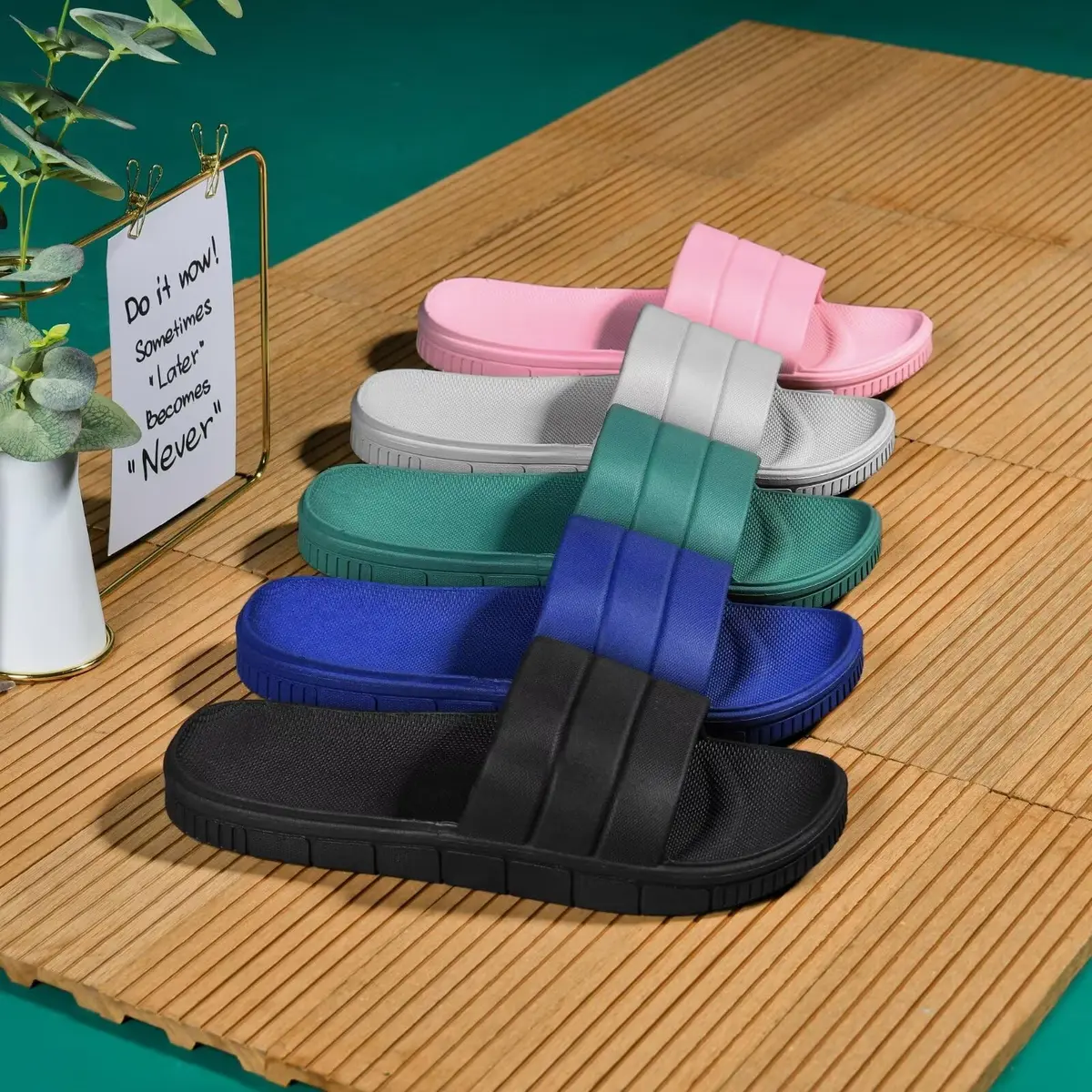 clootess Shower Slide Shoes for Men and Women Home Sandal 40.41 | Non-Slip Indoor Bath Slipper Grey - view 8