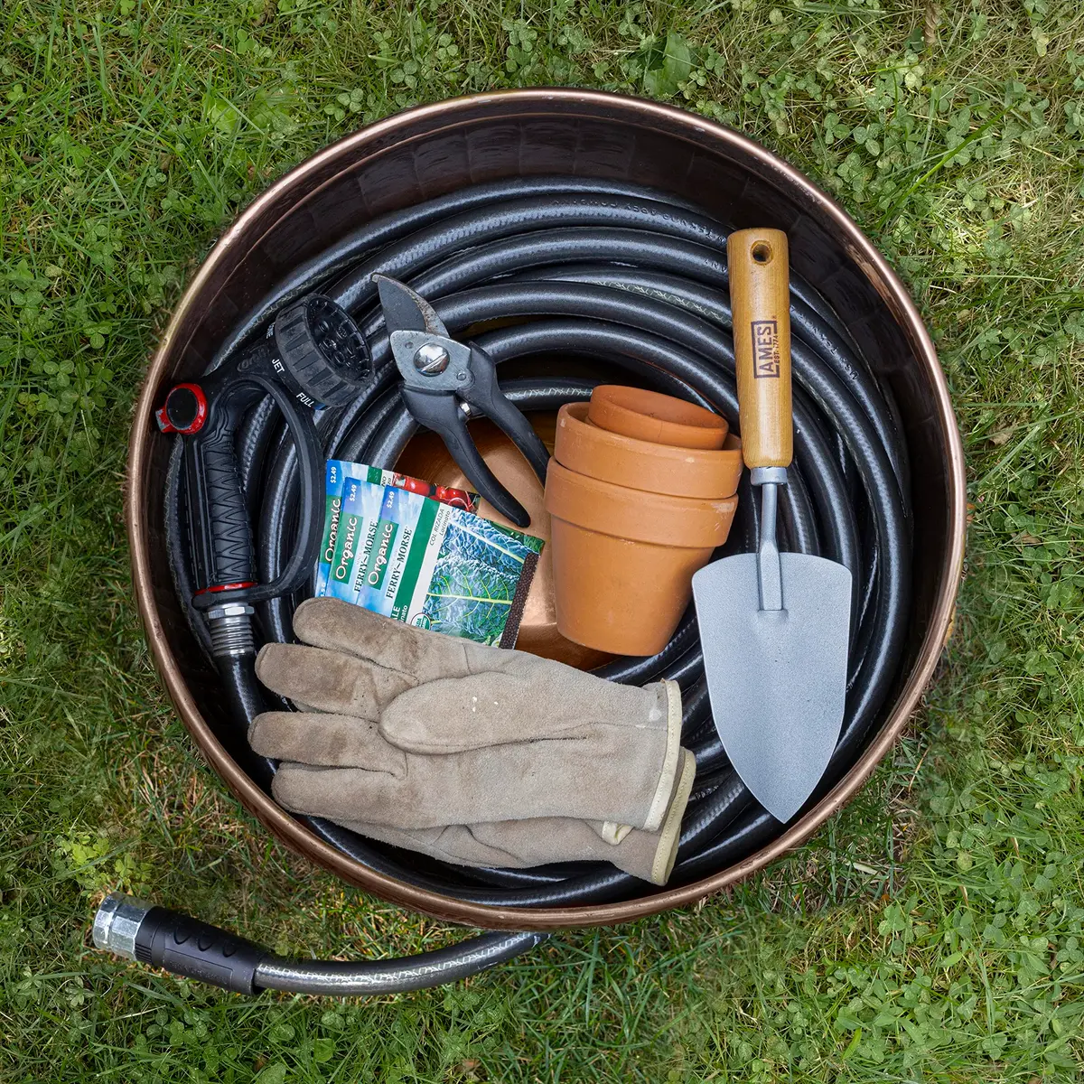 Good Directions La Jolla Hose Pot with Lid - Copper Finish | Garden Hose Storage & Decor (100-150 characters) - view 2