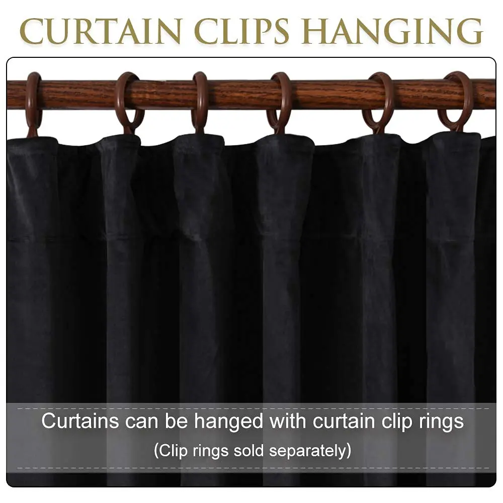 StangH Black Velvet Curtains for Room Divider W100 x L84 | Luxurious Sound-Absorbing Decor - view 5