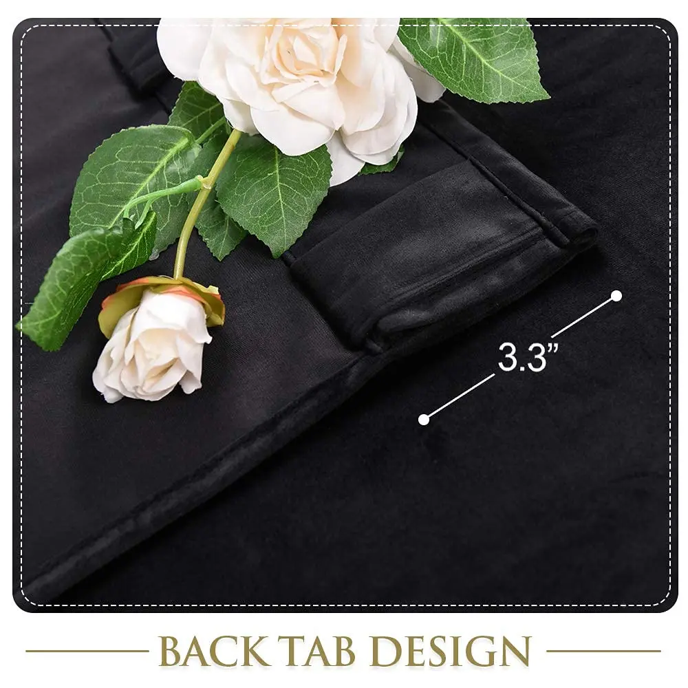 StangH Black Velvet Curtains for Room Divider W100 x L84 | Luxurious Sound-Absorbing Decor - view 6
