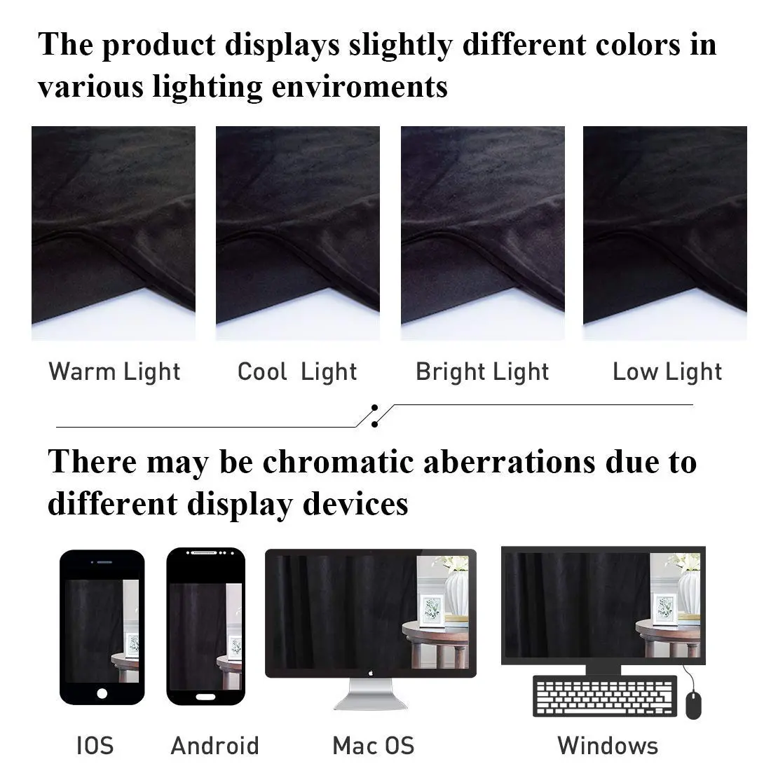 StangH Black Velvet Curtains for Room Divider W100 x L84 | Luxurious Sound-Absorbing Decor - view 7