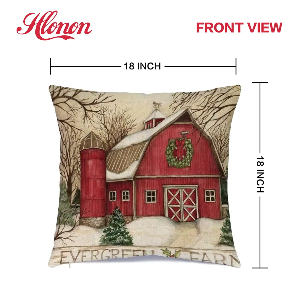 Hlonon Christmas Pillow Covers 18 x 18 Inches Set of 4 | Xmas Series Zippered Square Pillowcase - view 2