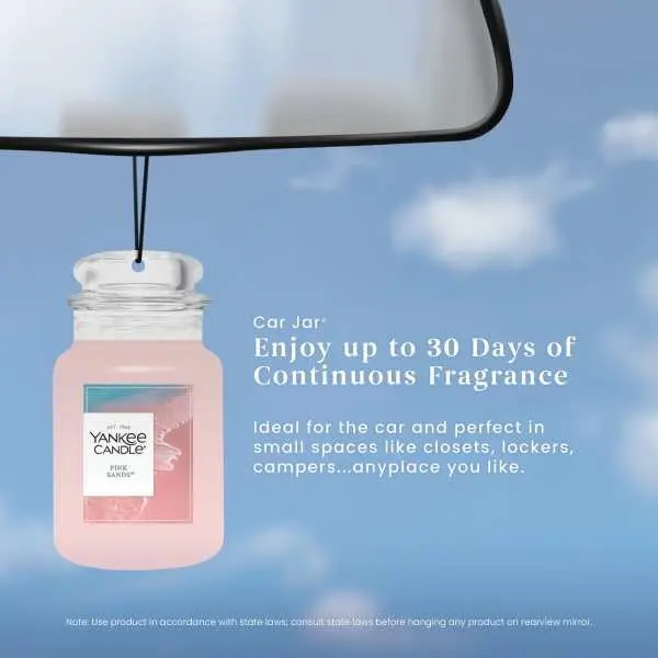 Yankee Candle Pink Sands Paper Car Jar Air Freshener, Pack of 6 | Long-Lasting Car Fragrance - view 5