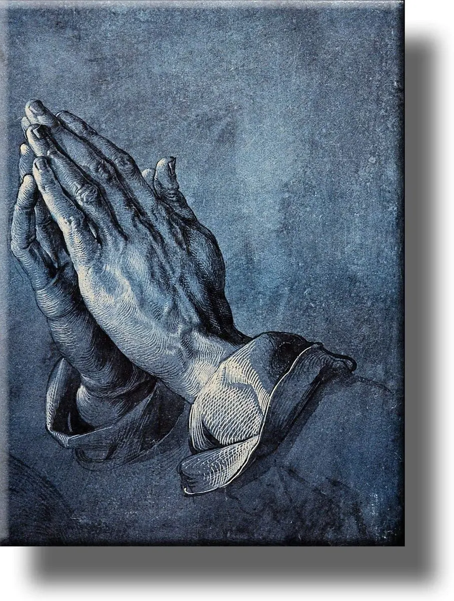ArtWorks Decor Praying Hands Wall Art Canvas 14" x 18" | Ready to Hang, Art Deco Style - main product image