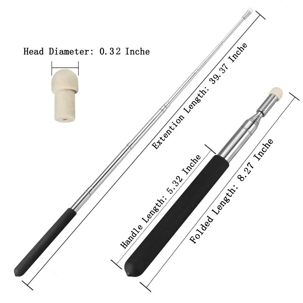 SANDAO Telescopic Teachers Pointer 2-Pack | Professional Extendable Retractable Handheld Presenter for Classroom Whiteboards - view 6