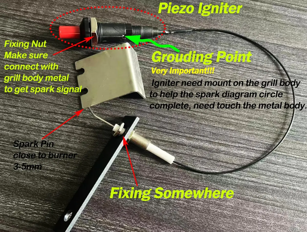 MENSI 11.8” Universal LP Propane & Natural Gas Push Button Piezo Igniter Kit | Ignition Set for Gas Grill, Stove, Heater - view 3
