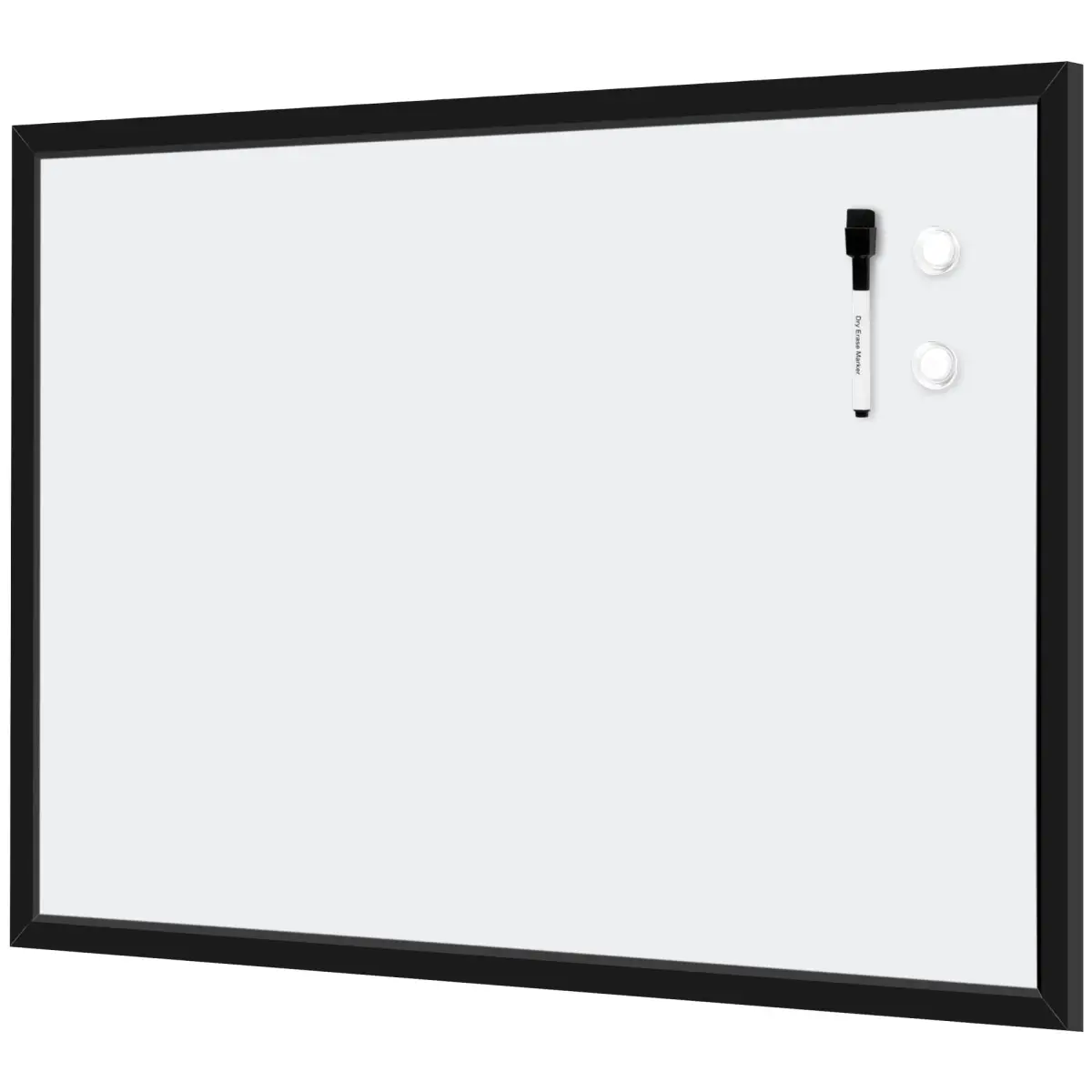 Amazon Basics Magnetic Dry Erase Whiteboard 90cm x 58cm (35"W x 23"H) | Smooth Surface, Black Wooden Frame, Wall-Mounted - main product image