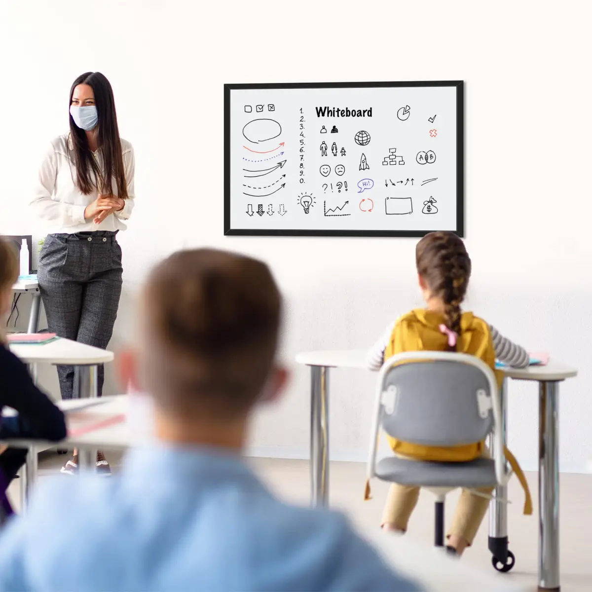 Amazon Basics Magnetic Dry Erase Whiteboard 90cm x 58cm (35"W x 23"H) | Smooth Surface, Black Wooden Frame, Wall-Mounted - view 5