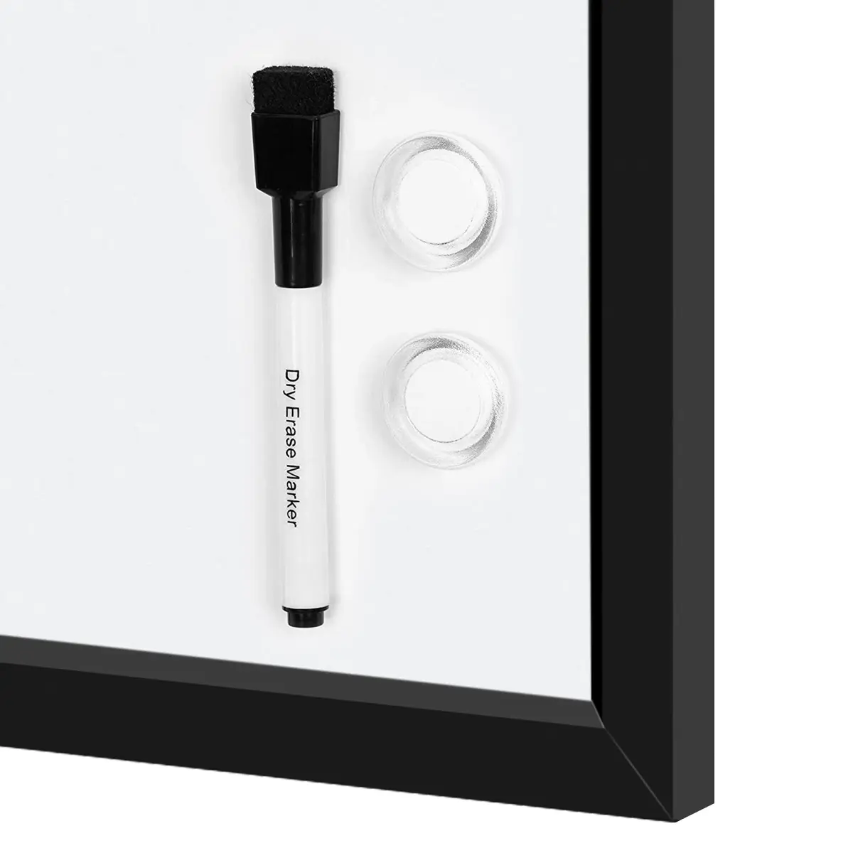 Amazon Basics Magnetic Dry Erase Whiteboard 90cm x 58cm (35"W x 23"H) | Smooth Surface, Black Wooden Frame, Wall-Mounted - view 6