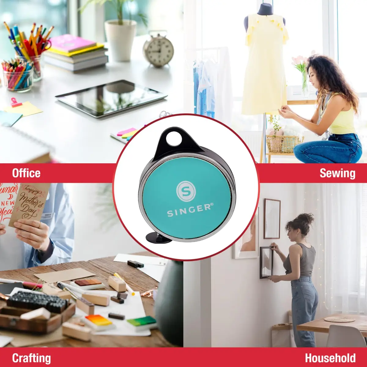 Singer ProSeries Retractable Tape Measure, 96" (244cm) Teal (2-Pack) - view 7