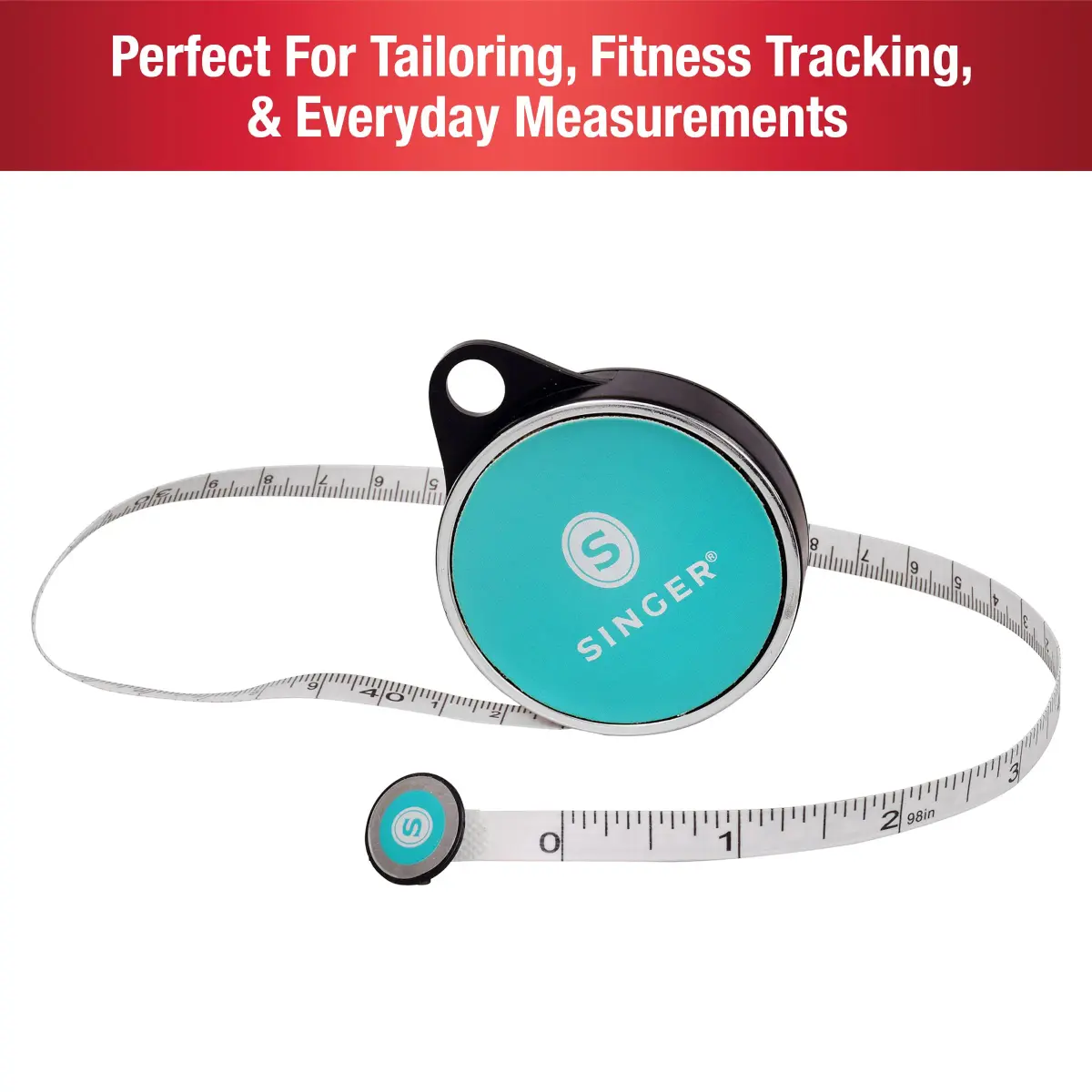 Singer ProSeries Retractable Tape Measure, 96" (244cm) Teal (2-Pack) - view 3
