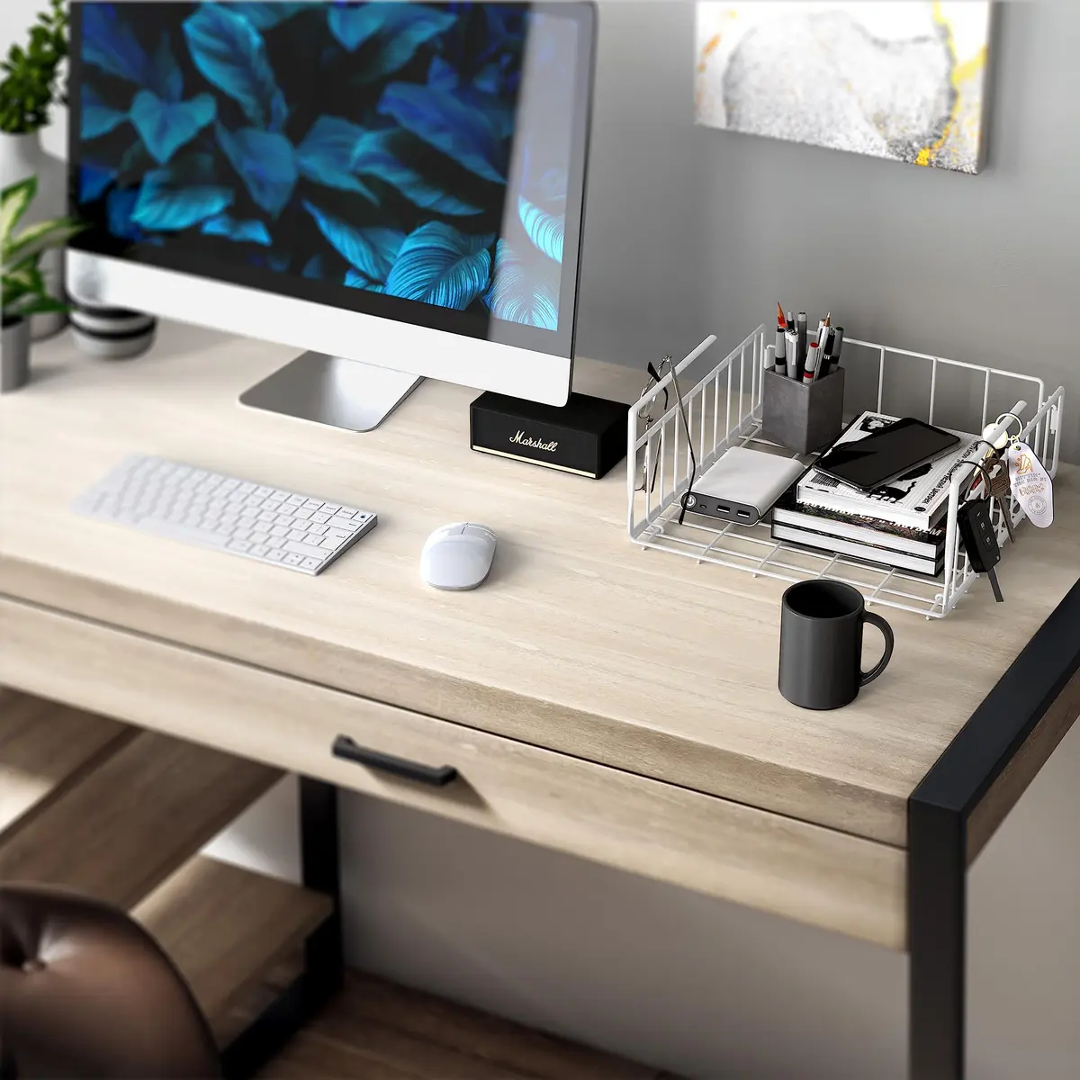 Simple Houseware Under Shelf Basket, White | Space-Saving Organizer for Home & Office - view 5