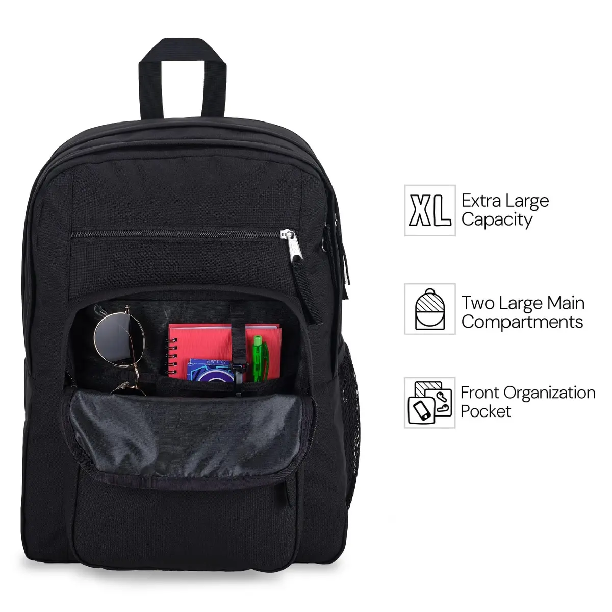 JanSport Big Student Black Laptop Backpack 34L (1.2 cu ft) | Durable & Spacious for School, Work, Travel - view 6