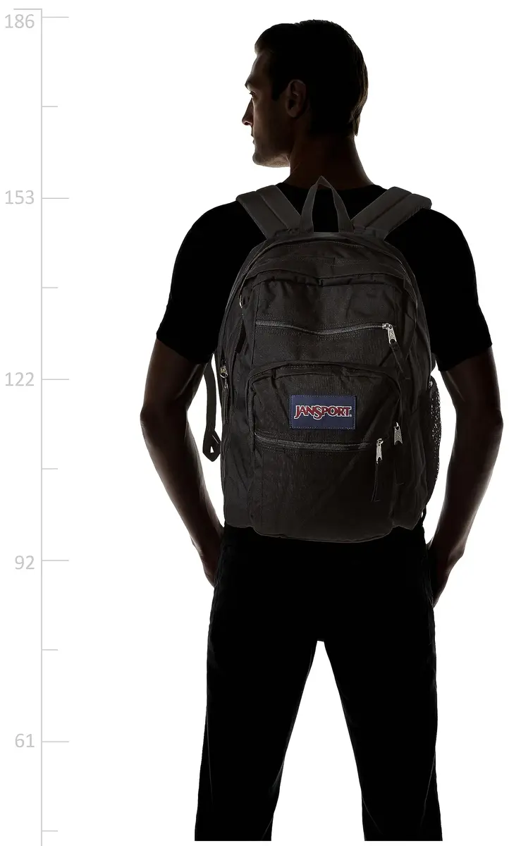JanSport Big Student Black Laptop Backpack 34L (1.2 cu ft) | Durable & Spacious for School, Work, Travel - view 3