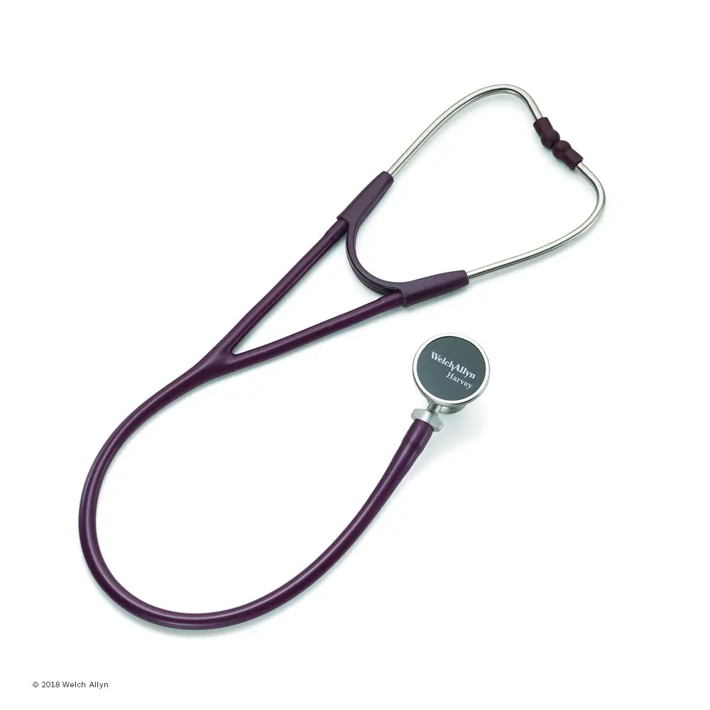 Welch Allyn Harvey DLX Adult Cardiology Stethoscope, Burgundy; 5079-326; Double-Head Chestpiece (Diaphragm and Bell), Dual Lumen Tubing | Full Range Cardiology - main product image