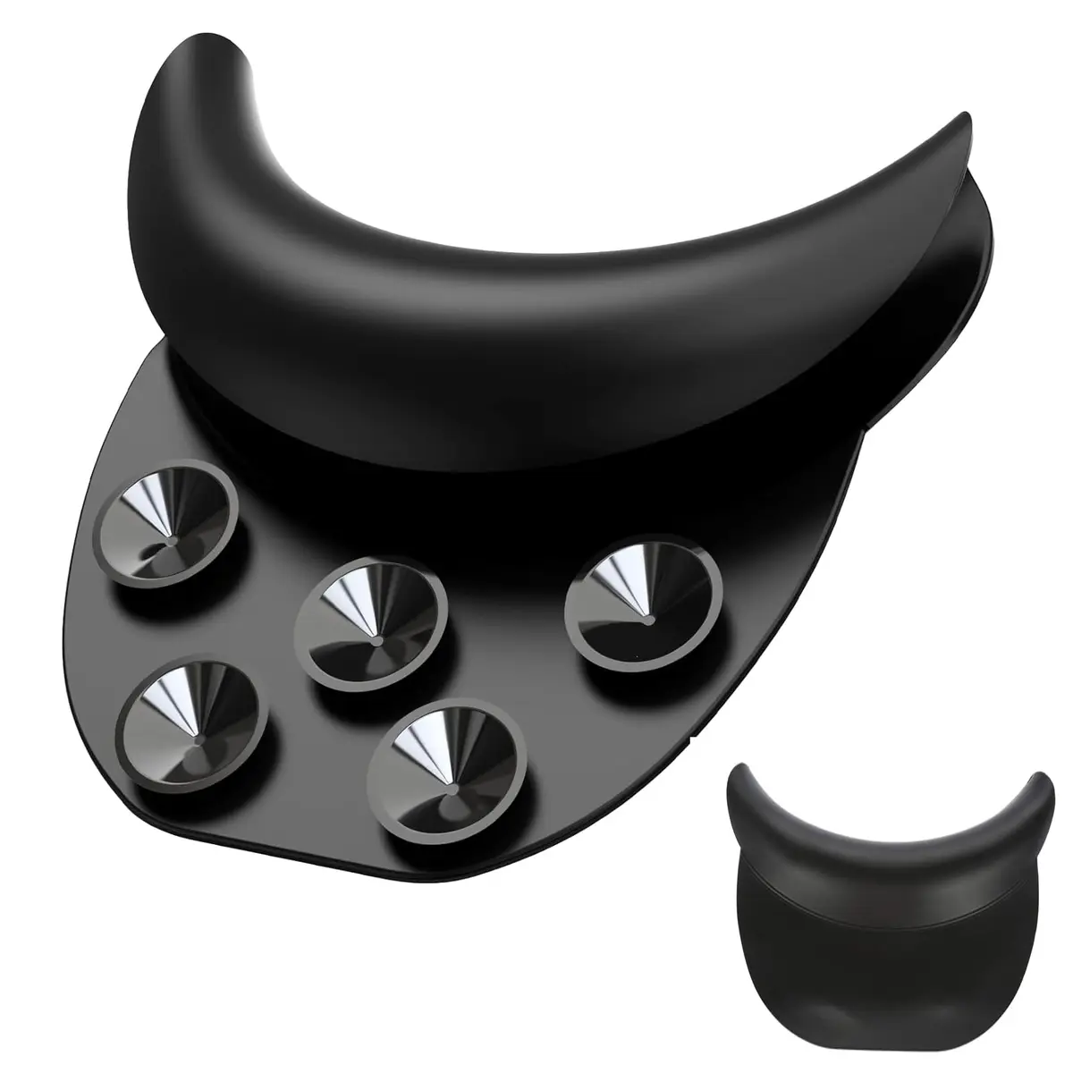 DEWIN Silicone Shampoo Bowl Neck Rest Cushion with Suction Cups | Black Salon Sink Neck Pillow for Hair Washing - main product image