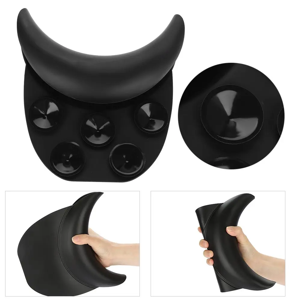 DEWIN Silicone Shampoo Bowl Neck Rest Cushion with Suction Cups | Black Salon Sink Neck Pillow for Hair Washing - view 6