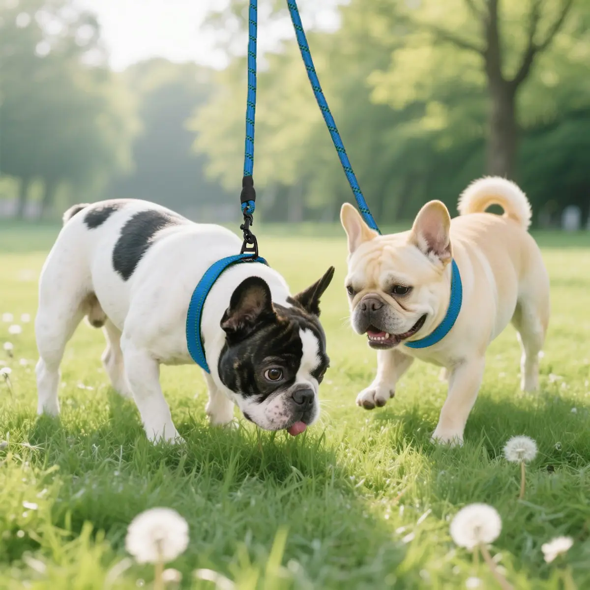 Taglory Blue Double Dog Leash Coupler 76.2cm (30 Inch) | Tangle-Free Swivel for Small & Medium Dogs - view 6