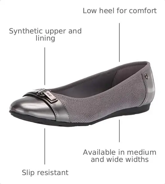 Anne Klein Womens Able Slip-On Flats - Comfortable Classic Dress Shoes for Office, Work & Formal Events, Grey Multi, 8.5 Wide - view 3