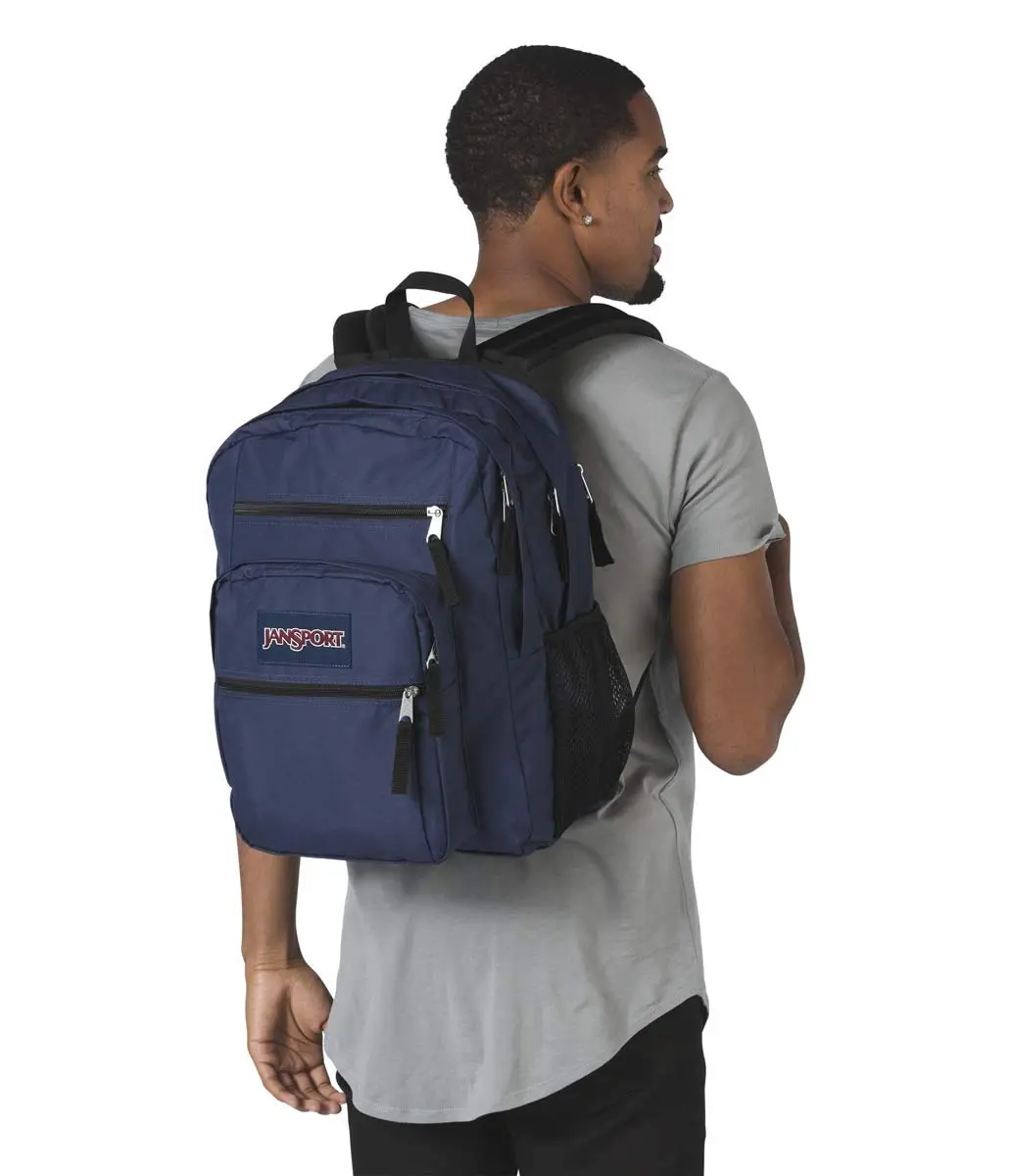 JanSport Big Student Backpack Navy - 34L (1.2 cu ft) | Durable Polyester with 15” Laptop Sleeve & Lifetime Warranty - view 6