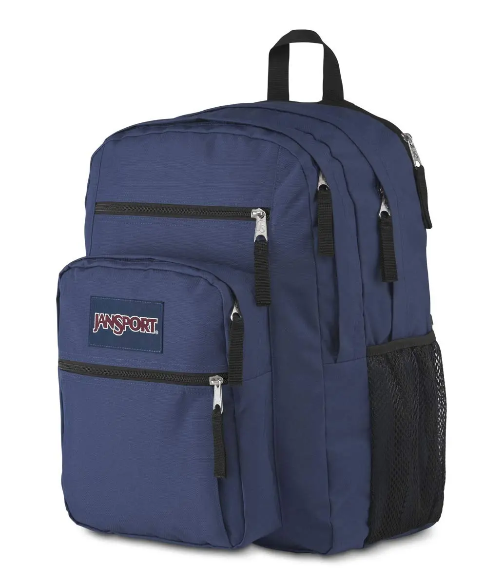 JanSport Big Student Backpack Navy - 34L (1.2 cu ft) | Durable Polyester with 15” Laptop Sleeve & Lifetime Warranty - view 2