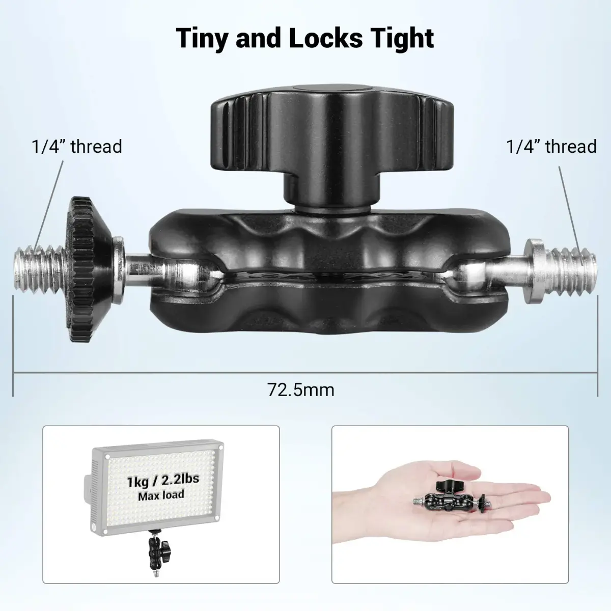 SMALLRIG Universal Magic Arm with Small Ballhead (2pcs) 2158 | 7.2cm (2.85in) Black Aluminum Alloy - view 2