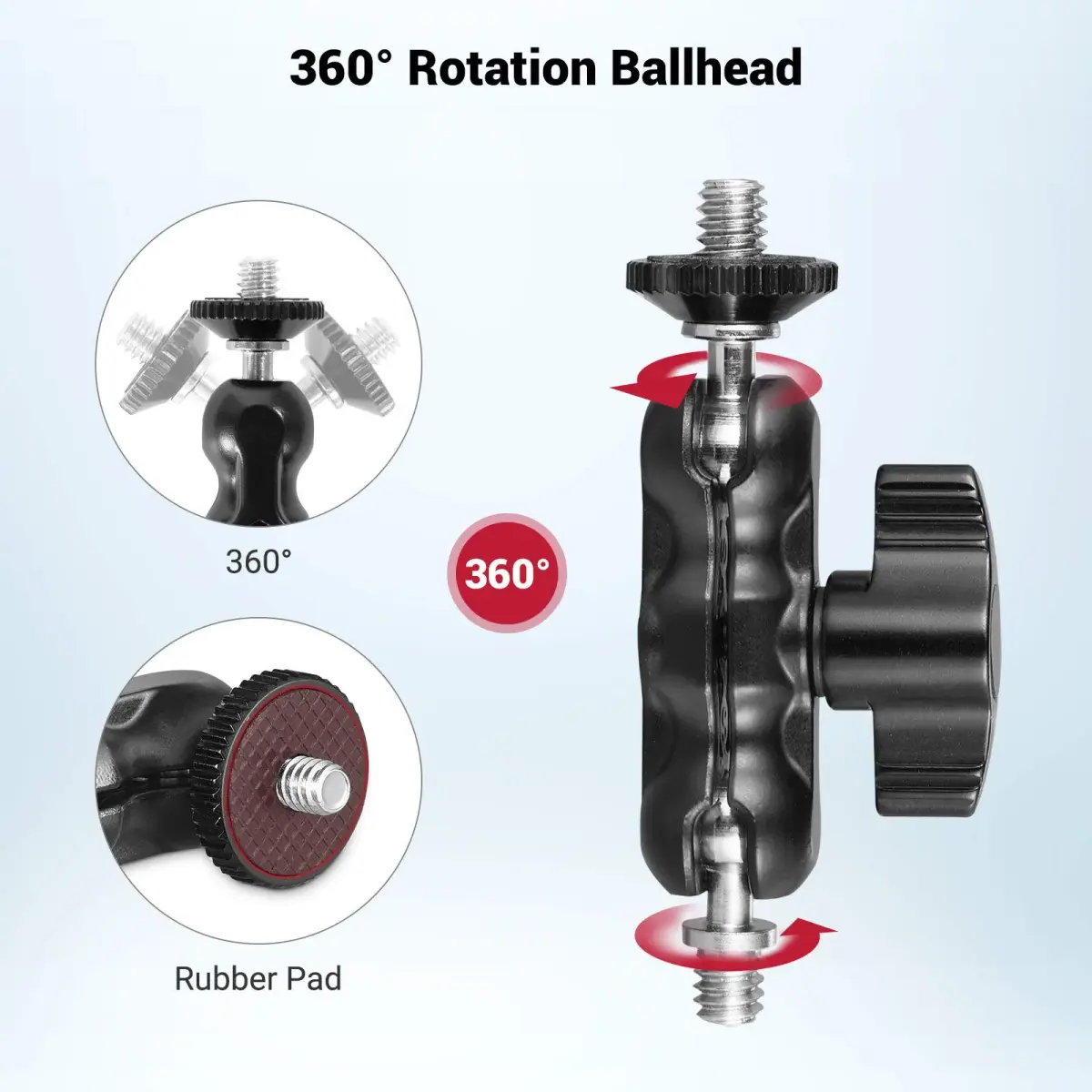 SMALLRIG Universal Magic Arm with Small Ballhead (2pcs) 2158 | 7.2cm (2.85in) Black Aluminum Alloy - view 4