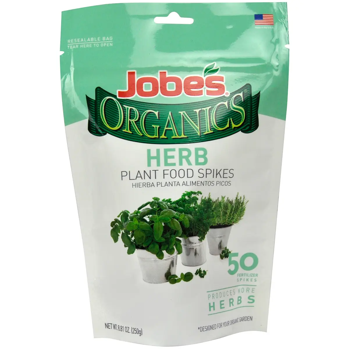 Jobe’s Organics Herb Garden Fertilizer Spikes, 50 Count | Organic Plant Care for Herbs - main product image