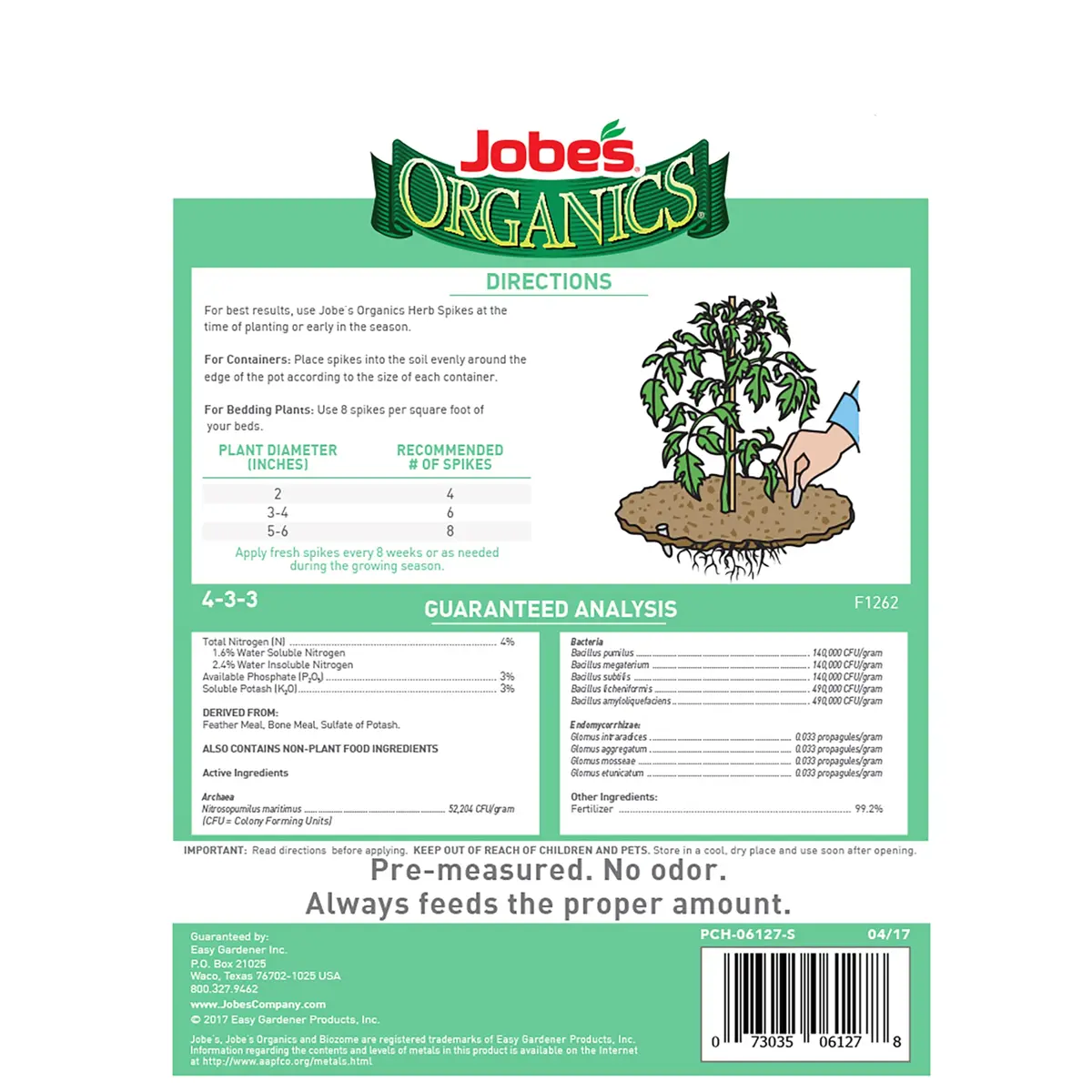 Jobe’s Organics Herb Garden Fertilizer Spikes, 50 Count | Organic Plant Care for Herbs - view 2