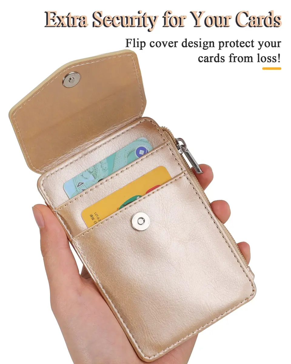 Teskyer Leather ID Badge Holder with Lanyard, Gold | Wallet & Badge Organizer for Professionals - view 5