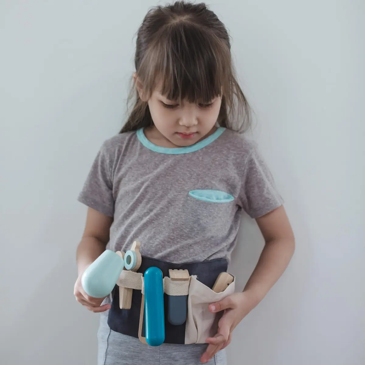 PlanToys Wooden Hairdresser Kit for Kids with Scissors, Blow Dryer & Comb | Montessori Role Play - view 9