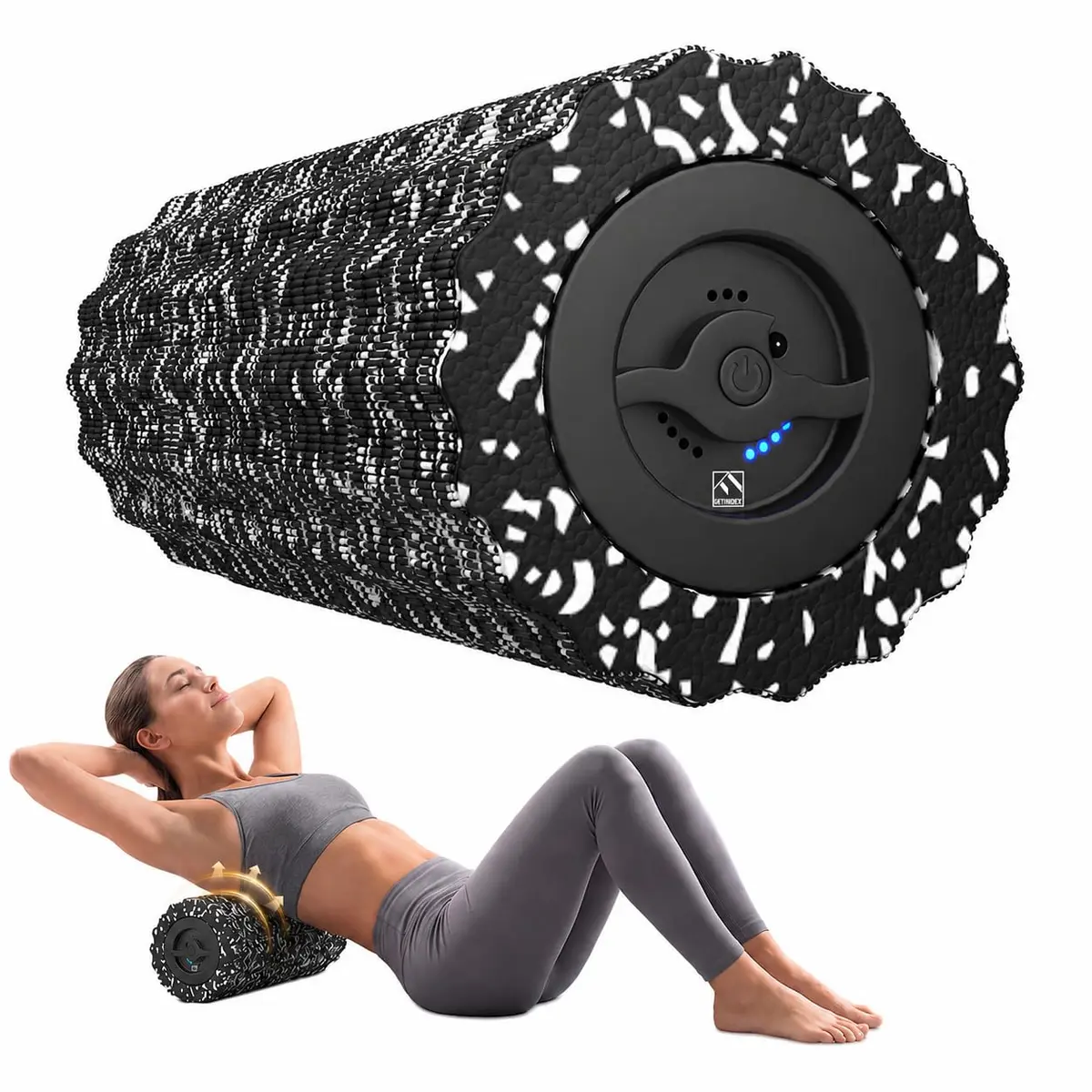 FITINDEX Vibrating Foam Roller for Exercise, 4 Speed, Rechargeable | Deep Tissue Muscle Massage Tool - main product image
